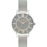 Olivia Burton Silver Stainless Steel Dress Watch